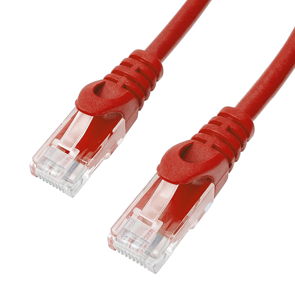 Assynia Cat6 U/UTP Slimline Patch Lead, LSZH, 0.3m, Red